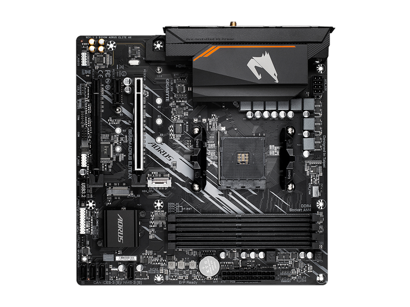 GIGABYTE B550M AORUS ELITE AX Mainboard - AMD B550 - AMD AM4 socket - DDR4 RAM - Micro-ATX