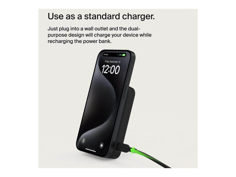 Belkin wireless power bank - magnetic with Qi2 - 24 pin USB-C - 15 Watt