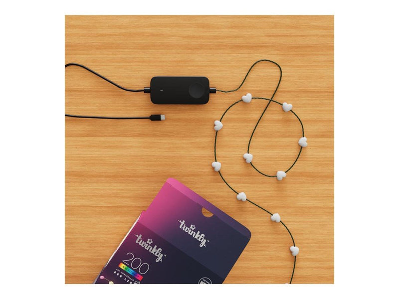 Twinkly Candies - string lights - LED x 200 - 16 million colours - hearts - green