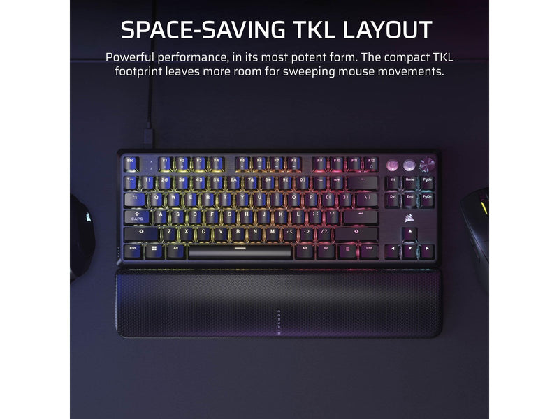 Corsair K70 PRO TKL - MGX Hall Effect - Gaming Tastaturen - Englisch - US - Schwarz