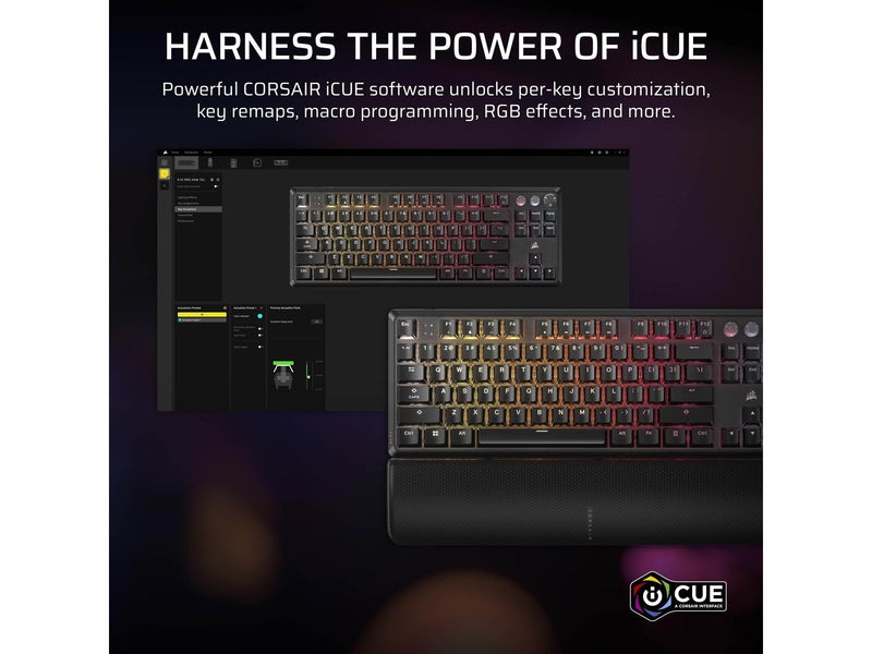 Corsair K70 PRO TKL - MGX Hall Effect - Gaming Tastaturen - Englisch - US - Schwarz