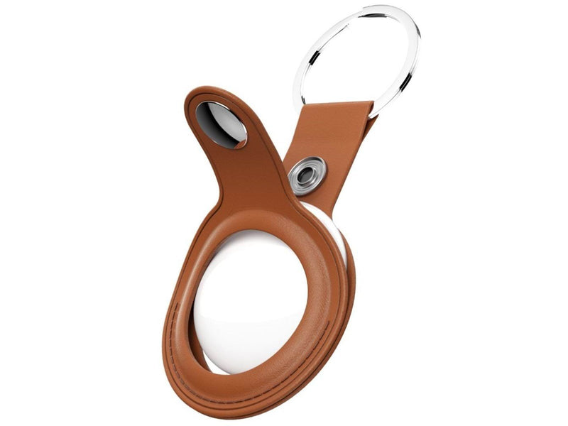 KeyBudz Leather Keyring for AirTag - Tan