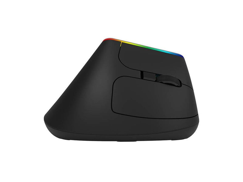 DeLUX Wireless Vertical Mouse M618C 2.4G 1600DPI RGB (black) - Ergonomische Maus (Schwarz)
