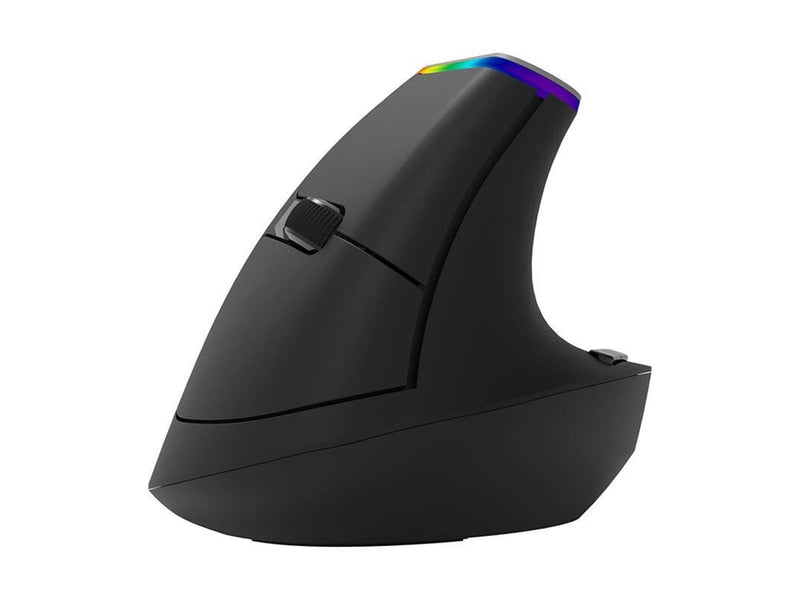 DeLUX Wireless Vertical Mouse M618C 2.4G 1600DPI RGB (black) - Ergonomische Maus (Schwarz)