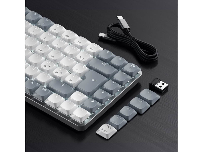 Satechi SM1 Slim Mechanical Backlit Keyboard Nordic Layout - Light Grey - Tastatur - Ohne Ziffernblock - Nordisch - Weiss