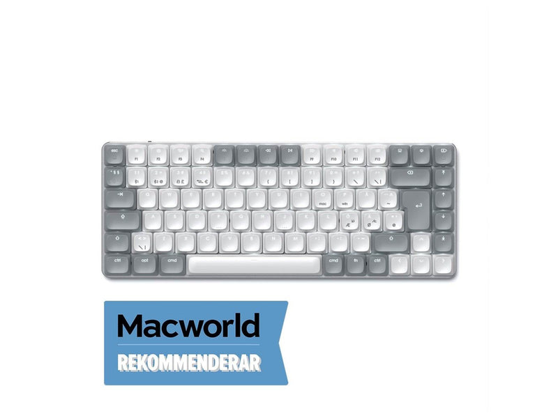 Satechi SM1 Slim Mechanical Backlit Keyboard Nordic Layout - Light Grey - Tastatur - Ohne Ziffernblock - Nordisch - Weiss