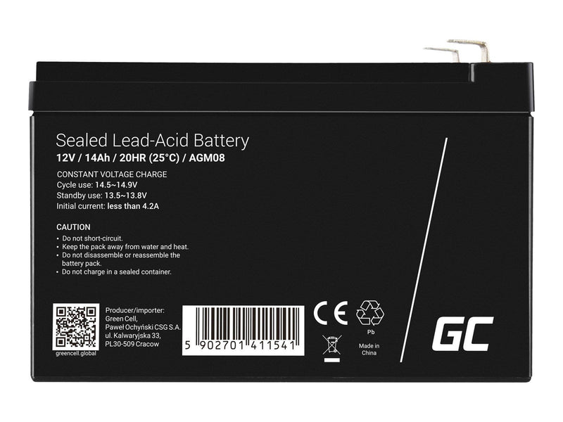 Green Cell AGM08 AGM 12V/14Ah Gel Deep Cycle