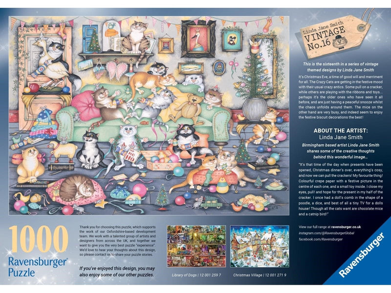Ravensburger Crazy Cats Christmas Crackers 1000p