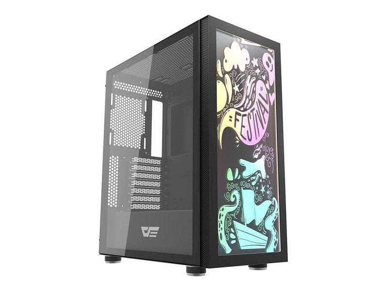 Darkflash Computer Case DK210 Graffiti (black) - Gehäuse - Miditower - Schwarz