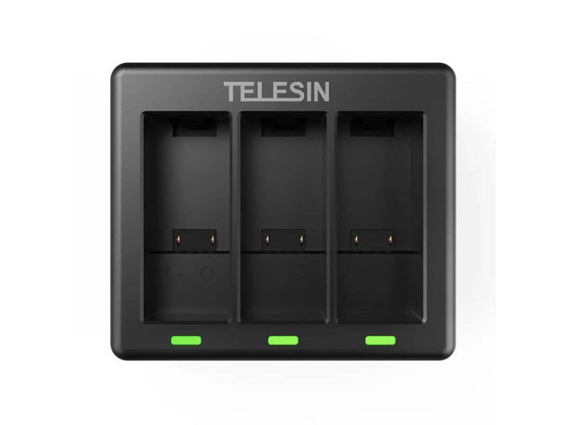 TELESIN three-channel charger + 2 batteries for GoPro Hero 9 / 10 / 11 / 12 (GP-BTR-903-B)