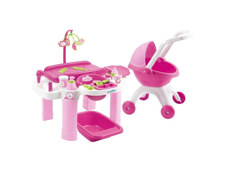 Ecoiffier Ecoffier Care Set with Doll Carriage