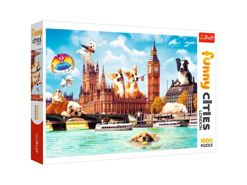 Trefl Puzzle - Funny Cities - Dogs in London (1000 pieces) Boden