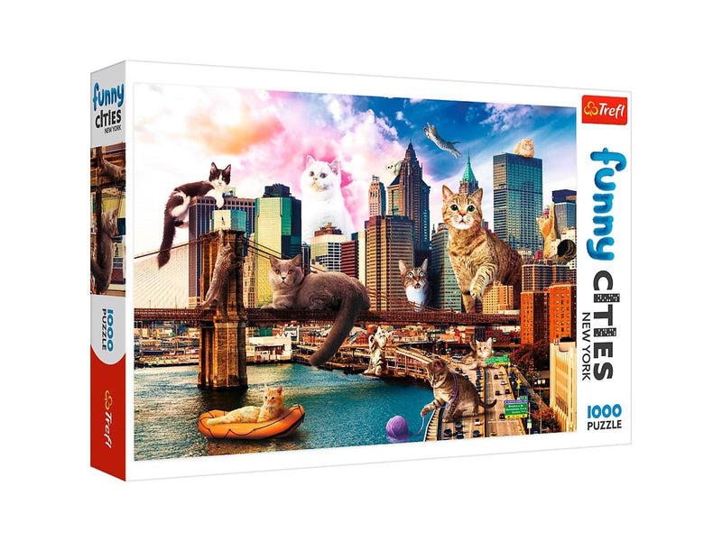 Trefl Puzzle - Funny Cities - Cats in New York (1000 pieces) Boden