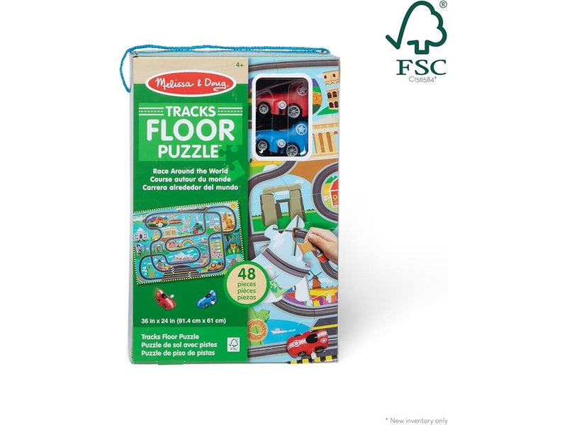 Melissa & Doug Puzzle - Race Around the World Tracks 48 pcs Boden