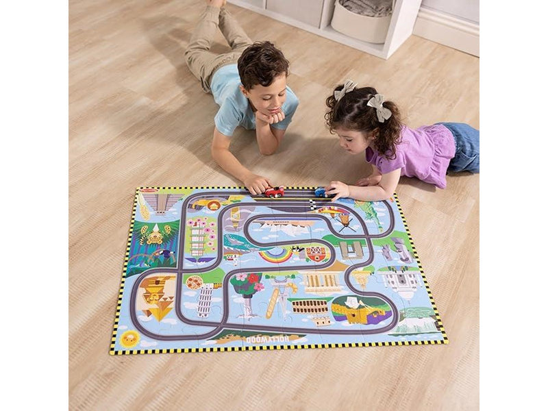 Melissa & Doug Puzzle - Race Around the World Tracks 48 pcs Boden