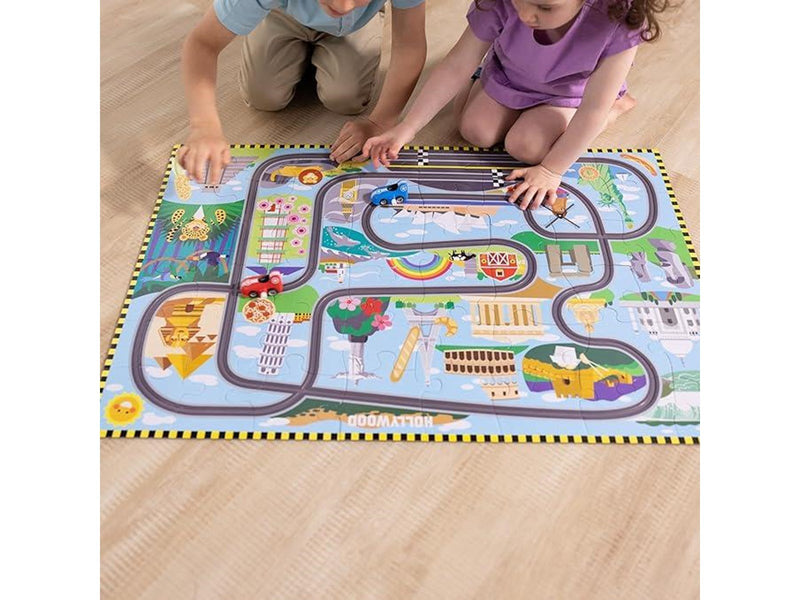 Melissa & Doug Puzzle - Race Around the World Tracks 48 pcs Boden