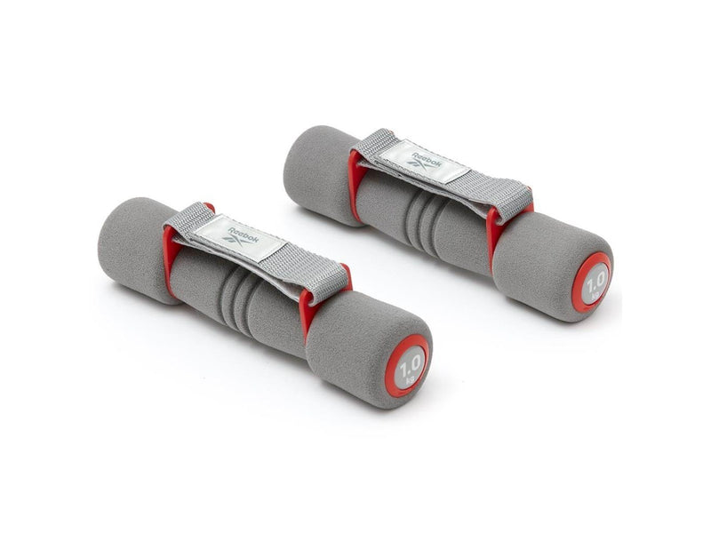Reebok Softgrip Dumbbells - 1.0Kg Red & Grey