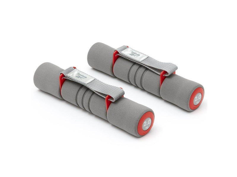 Reebok Softgrip Dumbbells - 2.0Kg Red & Grey