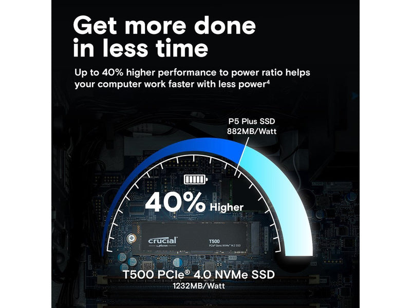 Crucial T500 SSD - 4TB - Ohne Kühlkörper - M.2 2280 - PCIe 4.0