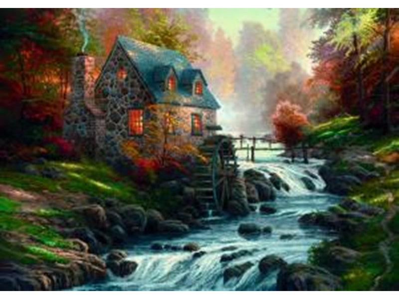 Schmidt Puzzle - Thomas Kinkade: Cobblestone Mill (1000 pieces) Boden