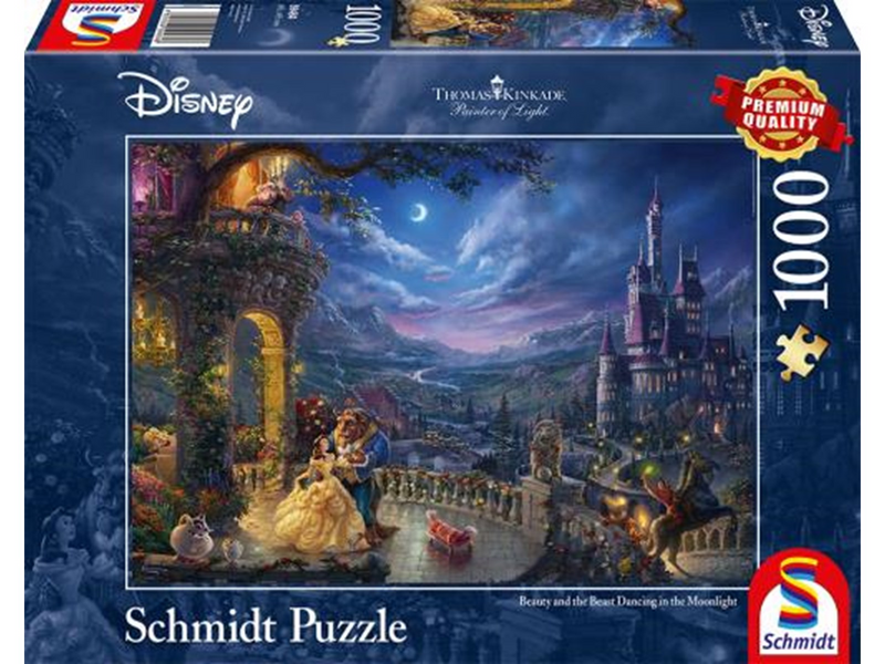 Schmidt Puzzle - Thomas Kinkade: Disney - The Beauty and the Beast Dancing in the Moonlight (1000 pieces) Boden