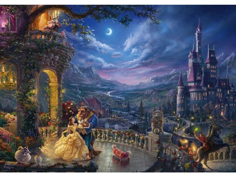 Schmidt Puzzle - Thomas Kinkade: Disney - The Beauty and the Beast Dancing in the Moonlight (1000 pieces) Boden