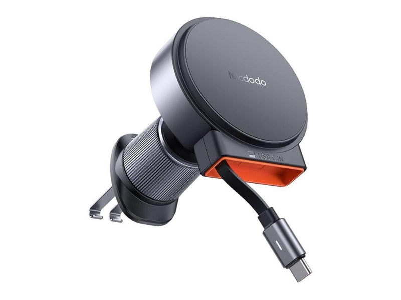 Mcdodo CH-3000 wireless car charger with retractable USB-C cable 15W (black)
