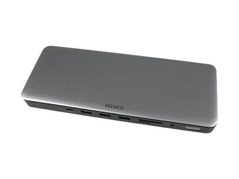 Deltaco USB-C dock triple 2x HDMI/DP USB-C/USB-A/RJ45/S