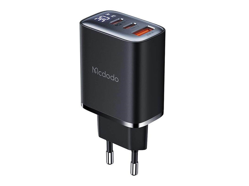 Mcdodo CH-2180 network charger with display 2xUSB-C + USB-A 30W (black)