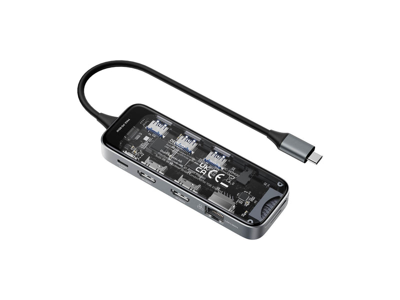 Deltaco Transparent USB-C Docking Station Dual 2x HDMI