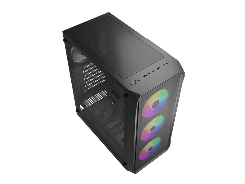 DUTZO C321 Mesh TG ARGB - Gehäuse - Miditower - Schwarz
