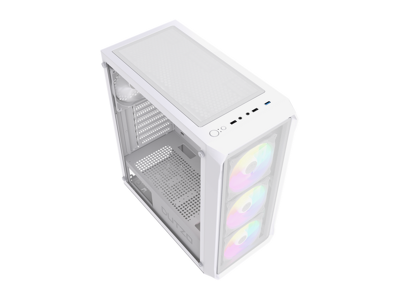 DUTZO C321 Mesh TG ARGB - Gehäuse - Miditower - Weiß