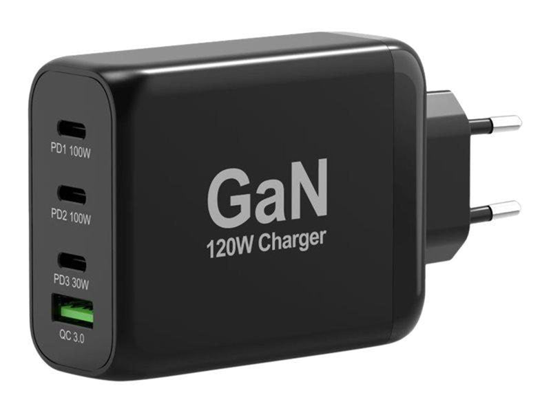 PORT Designs PORT Connect power adapter - GaN technology - 3 x USB-C USB Type A - 120 Watt