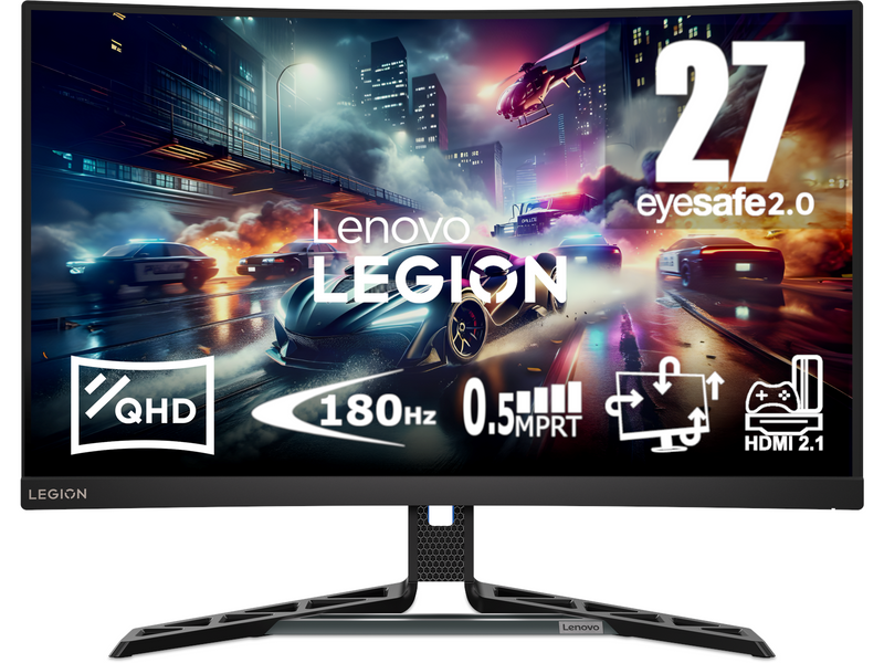 27" Lenovo Legion R27QC-30 - 2560x1440 (QHD) - 180Hz - VA - Curved - 2x3W Speakers