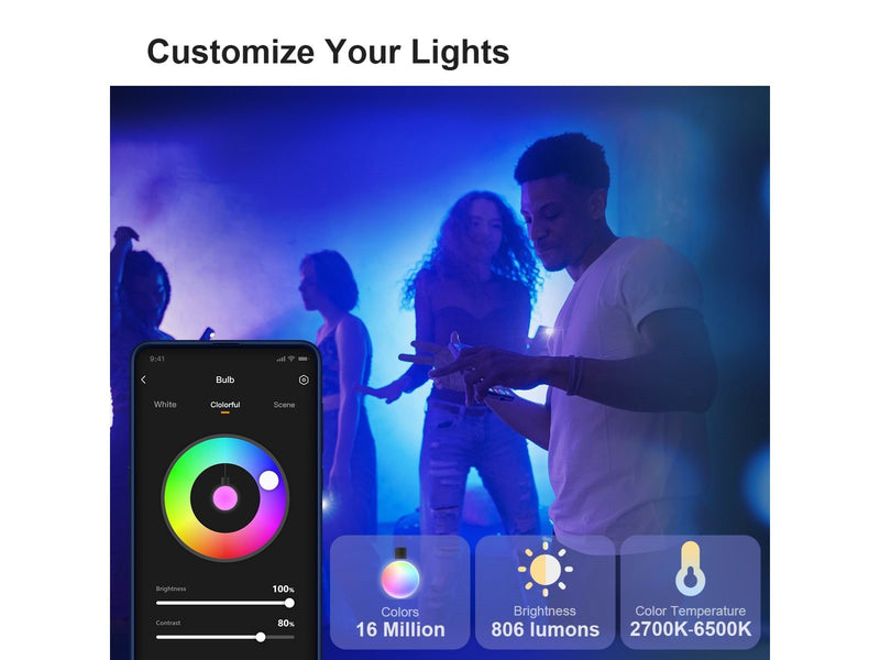 IMOU Smart LED Color Light Bulb B5 Wi-Fi E27