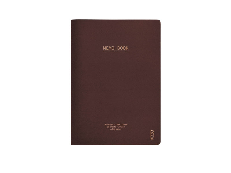 KOZO Memo Book A5 3 Pack Coffee Bric Steel Blue