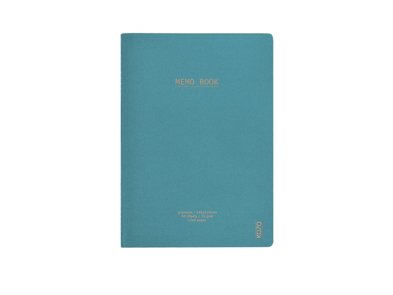 KOZO Memo Book A5 3 Pack Coffee Bric Steel Blue