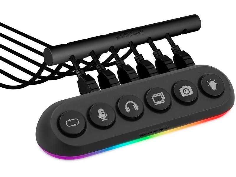 Streamplify HUB DECK 5 Slot RGB 12V USB-Hubs - USB 3.0 - 5 - Schwarz