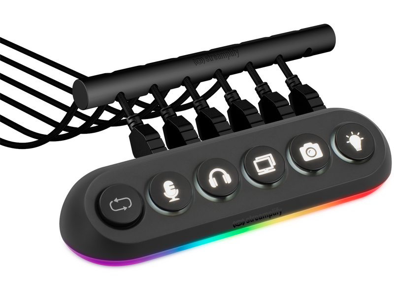 Streamplify HUB DECK 5 Slot RGB 12V USB-Hubs - USB 3.0 - 5 - Schwarz