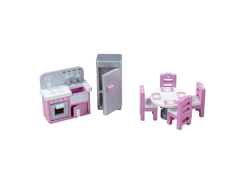 Tidlo Wooden Dollhouse Furniture Kitchen 9 pieces.