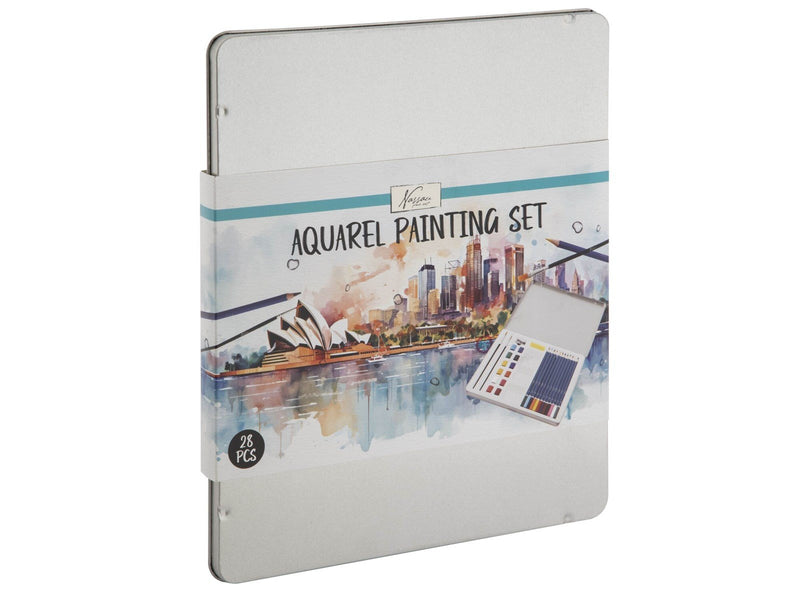 Nassau Aquarel painting set 28 pcs. in tin box