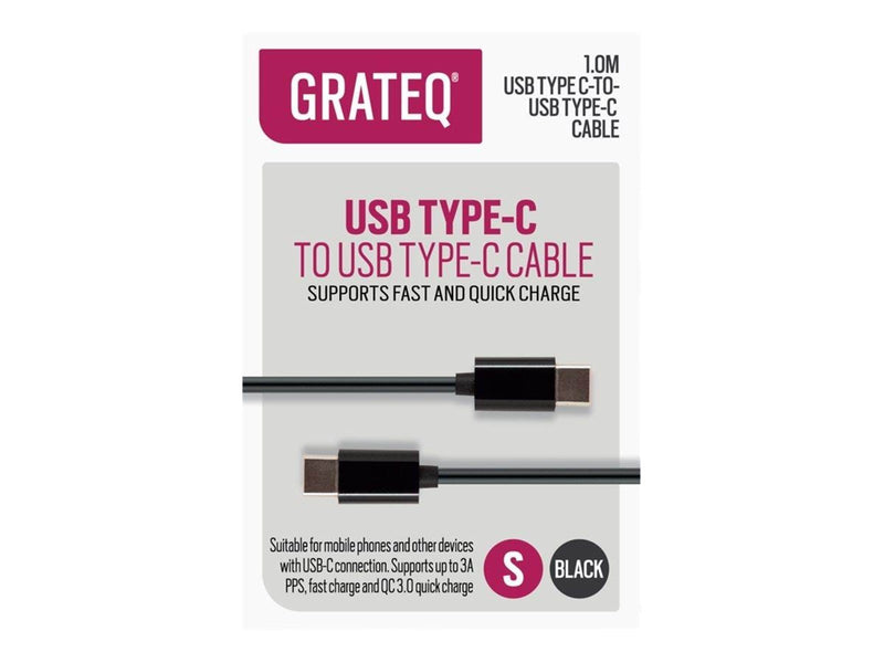 Grateq - USB-C cable - 24 pin USB-C to 24 pin USB-C - 1 m