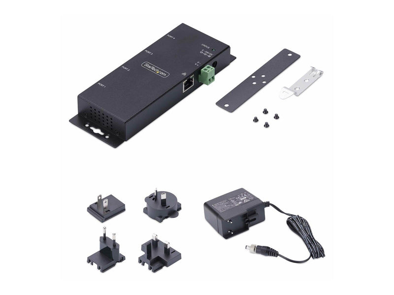 StarTech.com 4P Serial to Ethernet Adapter IP LAN to RS232 DB9 Converter - device server - TAA Compliant