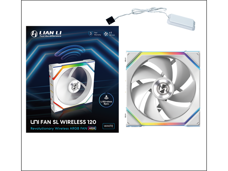 Lian Li UNI FAN SL Wireless White - Gehäuselüfter - 120mm - Weiß - 29 dBA