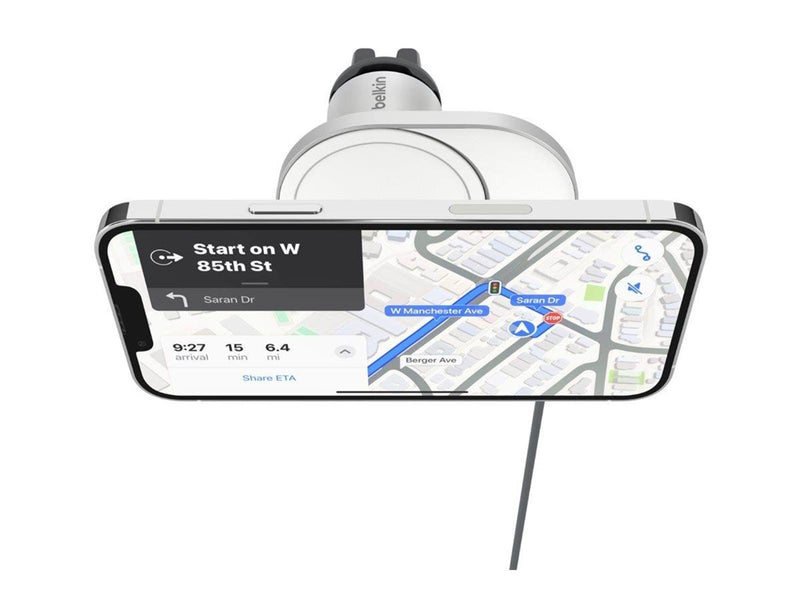 Belkin car wireless charging holder - magnetic with Qi2 + car power adapter - 15 Watt