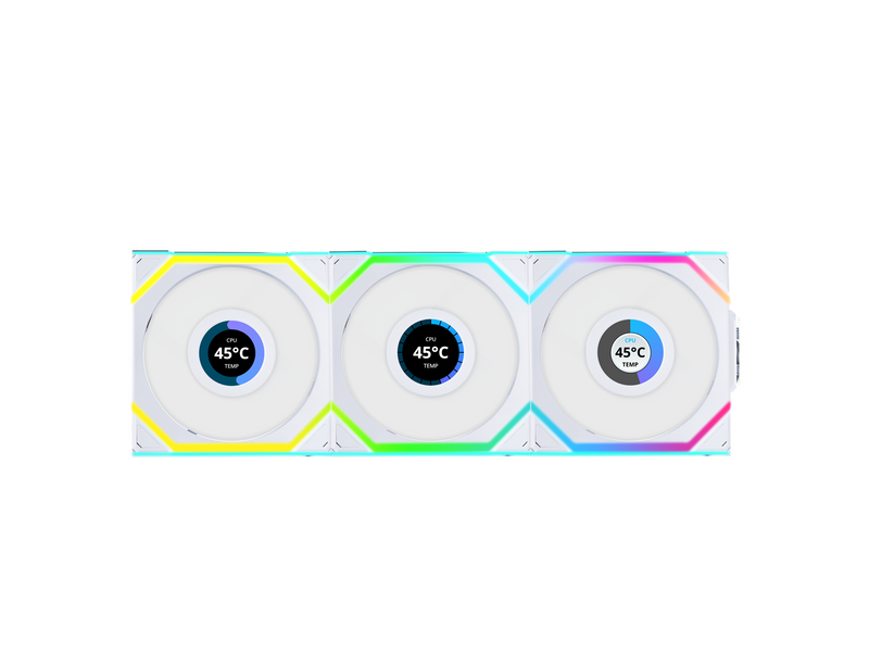 Lian Li UNI FAN SL Wireless LCD (3-pack) White - Gehäuselüfter - 120mm - Weiß - 29 dBA