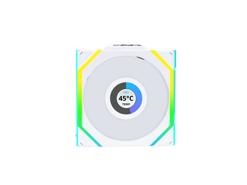 Lian Li UNI FAN SL Wireless LCD Reverse 3 pack White - Gehäuselüfter - 120mm - Weiß mit RGB-Beleuchtung - 29 dBA