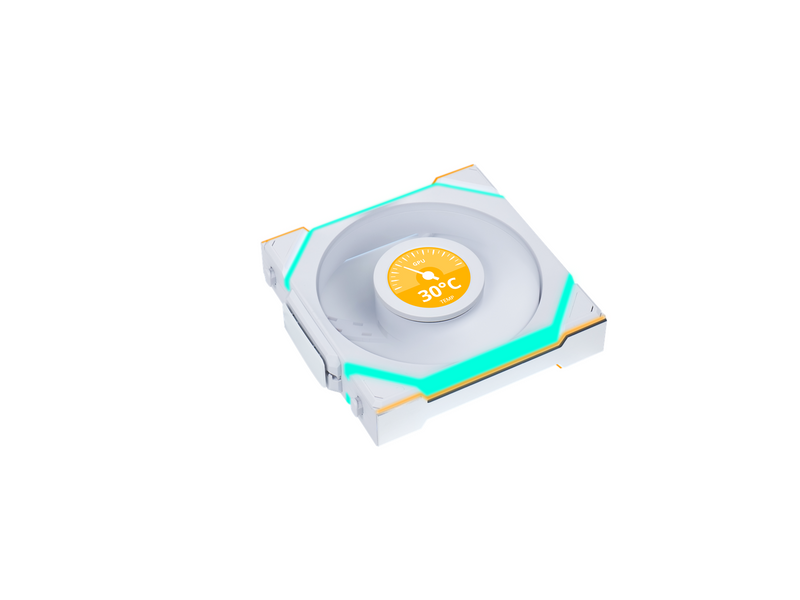 Lian Li UNI FAN SL Wireless LCD Reverse 3 pack White - Gehäuselüfter - 120mm - Weiß mit RGB-Beleuchtung - 29 dBA
