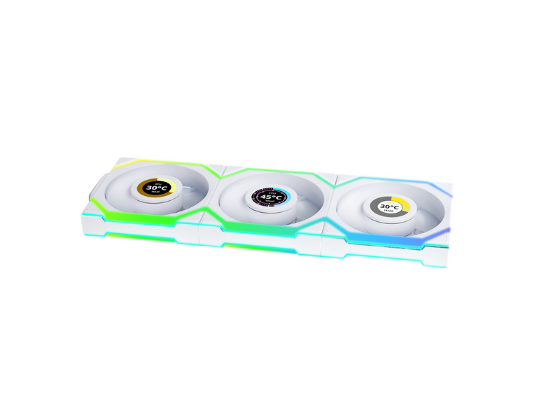 Lian Li UNI FAN SL Wireless LCD Reverse White - Gehäuselüfter - 120mm - Weiß mit RGB-Beleuchtung - 31 dBA