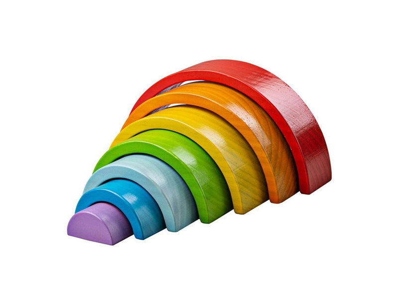 Bigjigs Small Wooden Rainbow Stacking Game 11 pieces.